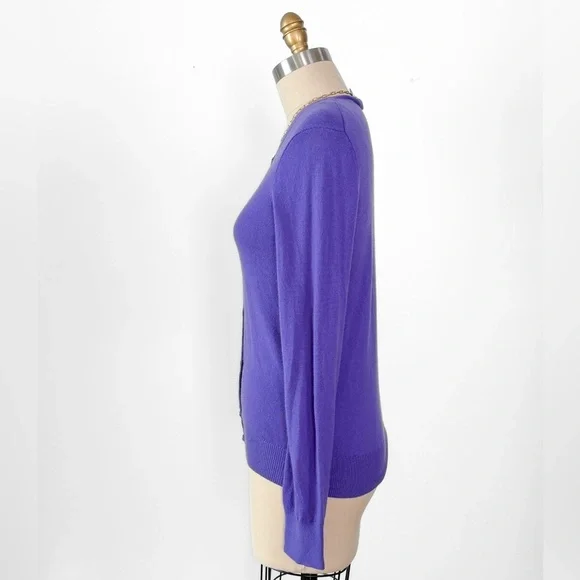 TSE Classic Cashmere Purple Cardigan Preppy Womens Knit - Picture 5 of 9